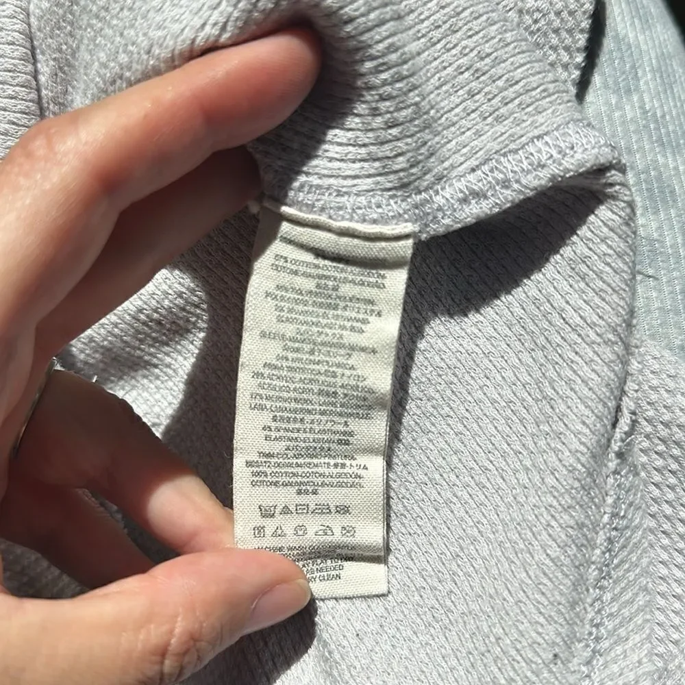 Free People Art School Cuff Thermal Top XS Lavender Boho Distressed